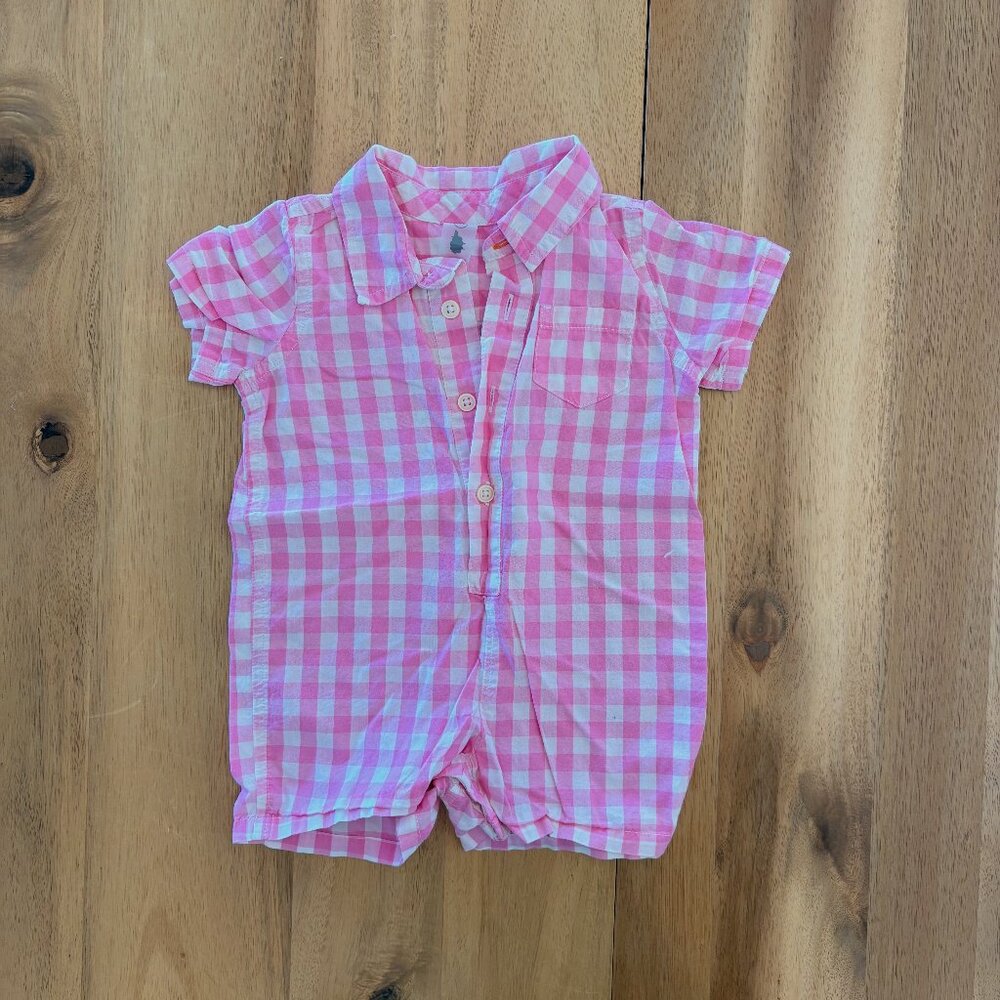 Primary Button-up Onesie 3-6 months